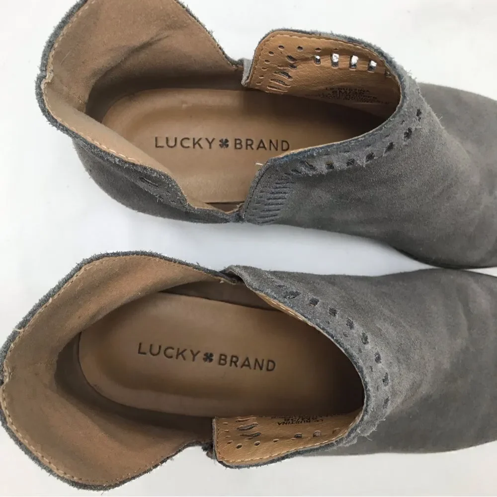 Lucky Brand Bustina Suede Gray Bootie
